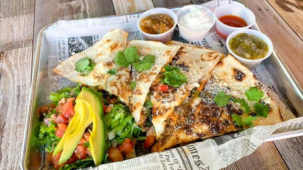 Crawfish & Hot Sausage Quesadilla