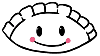 Dumpling with a smiley face