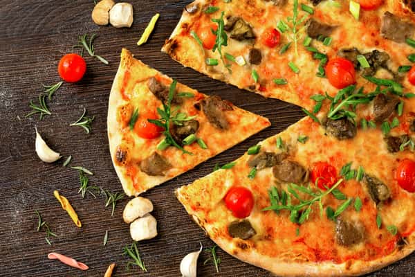 Pizza sliced