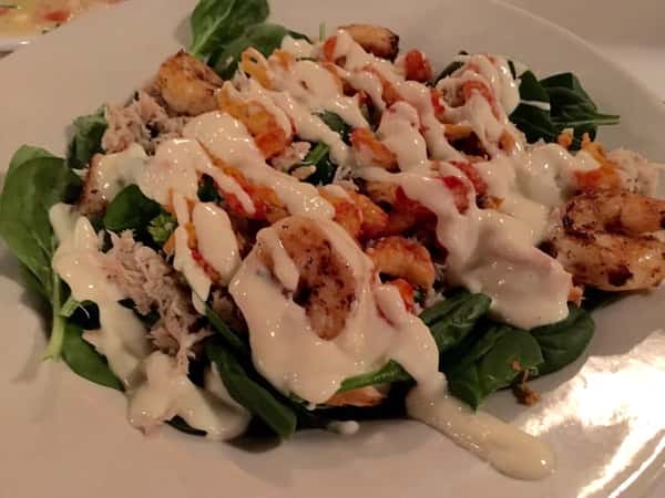 Spinach Seafood Salad Lunch