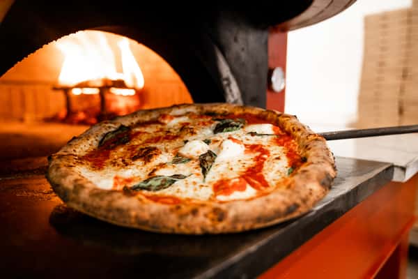 pizza and coffee