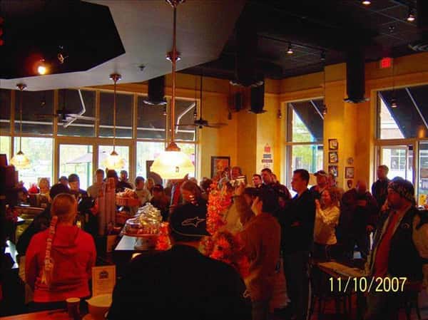 inside view of aromas with people standing