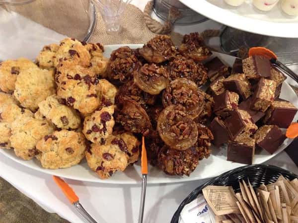 tray of a variety of desserts