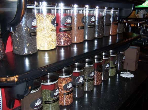 rows of jars of coffee