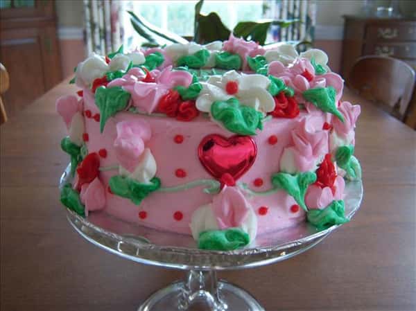 decorated pink cake