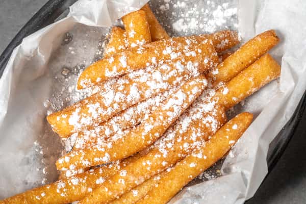 Funnel Cake Fries with Cinnamon and Powdered Sugar
