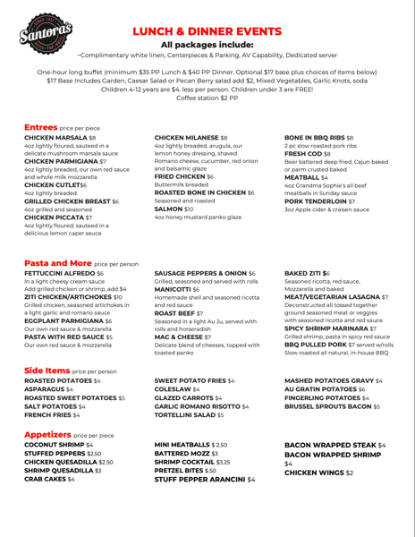 Banquet Menu Pg 1