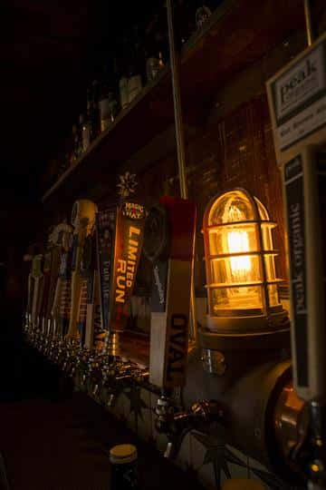 Side view of the left side of the beer tap.