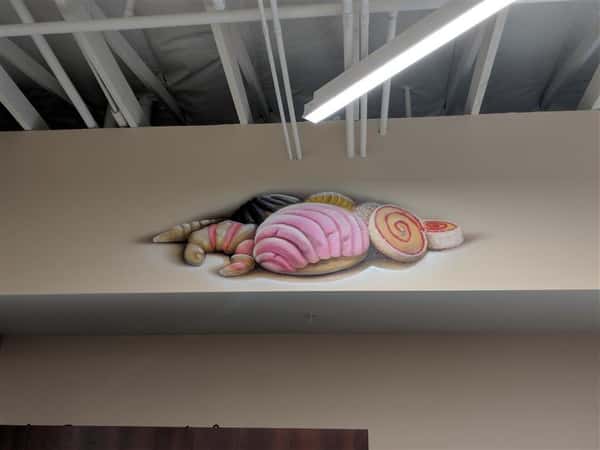 Decorative image of shell fish on wall