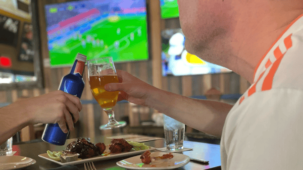 drinking beer