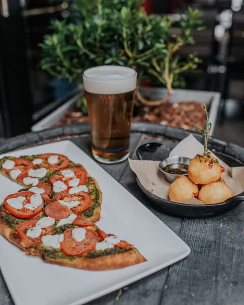 Happy Hour Tomato Basil Mozzarella Flatbread