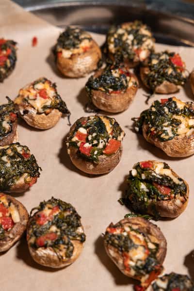 Arugula & Feta Stuffed Mushrooms