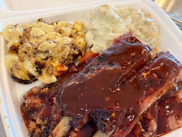 3 Meat Combo Plate and 2 Sides