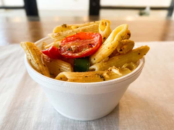 Penne pasta salad side dish at Fainmous BBQ Pearland Texas
