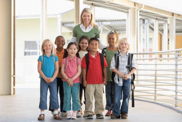 teacher with students