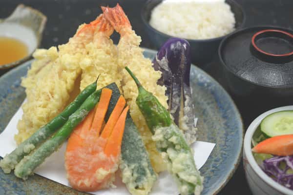 Black Tiger Shrimp Tenpura Teishoku