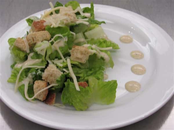 Caesar salad for a plated dinner