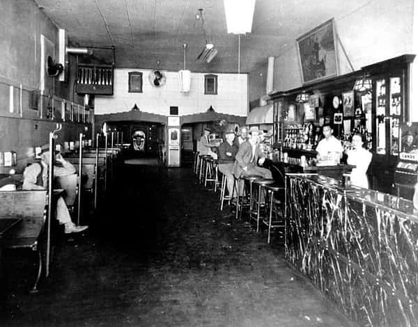 black and white photo of Syd's interior