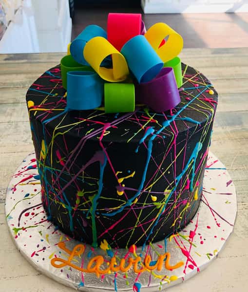 paint splash party cake