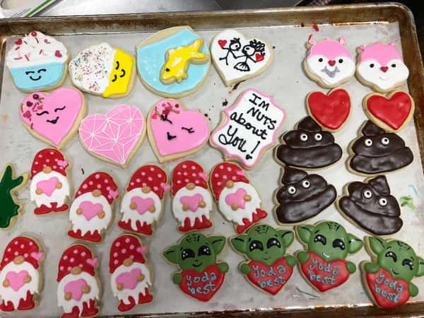 Various decorated sugar cookies