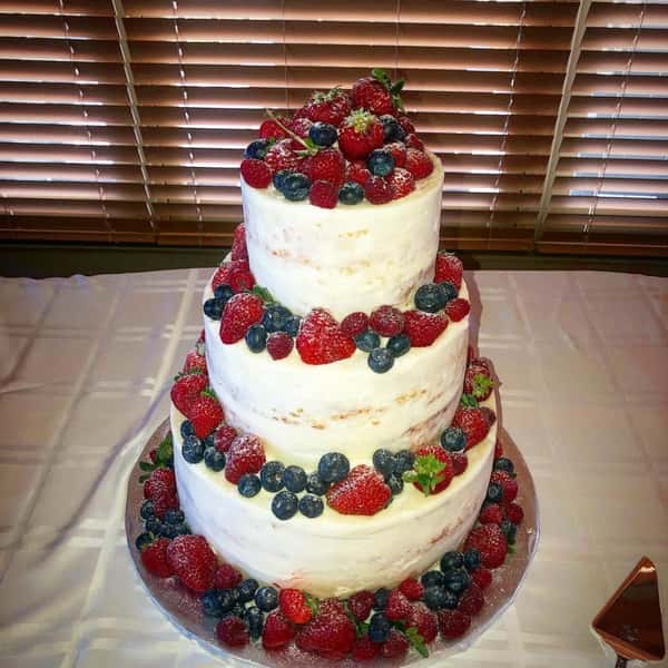 wedding cake with fresh berries
