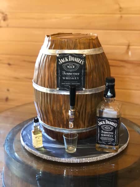 whiskey barrel party cake