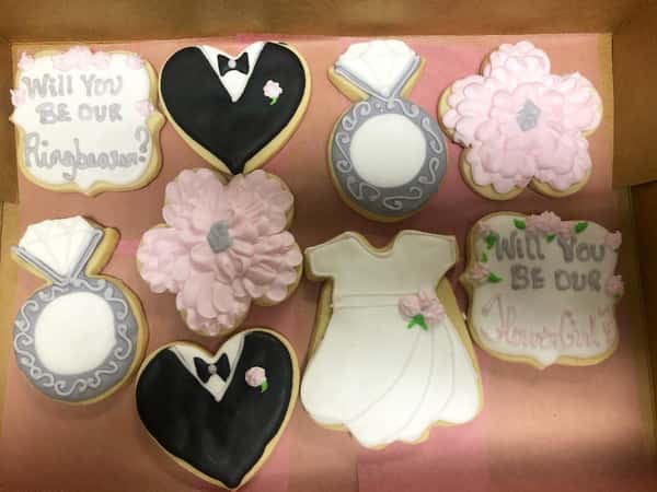 Wedding decorated sugar cookies
