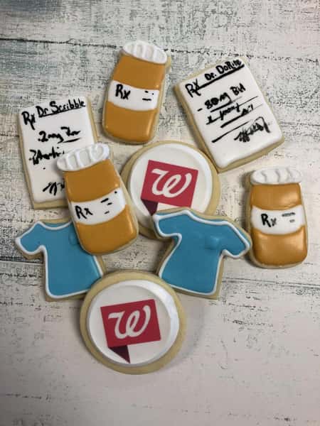 Pharmacist decorated sugar cookies