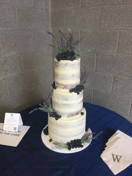 wedding cake with blueberries