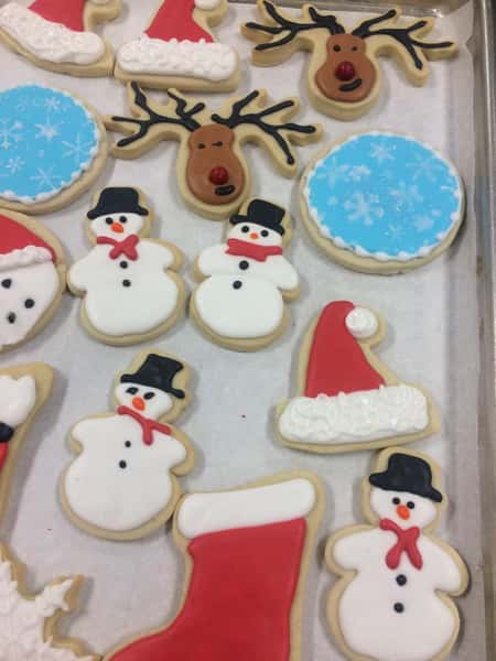 Christmas decorated sugar cookies