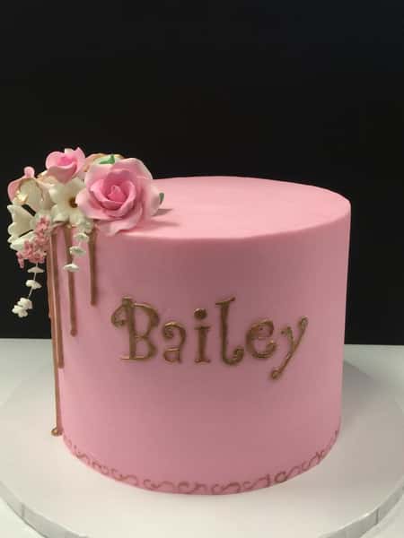 pink birthday party cake