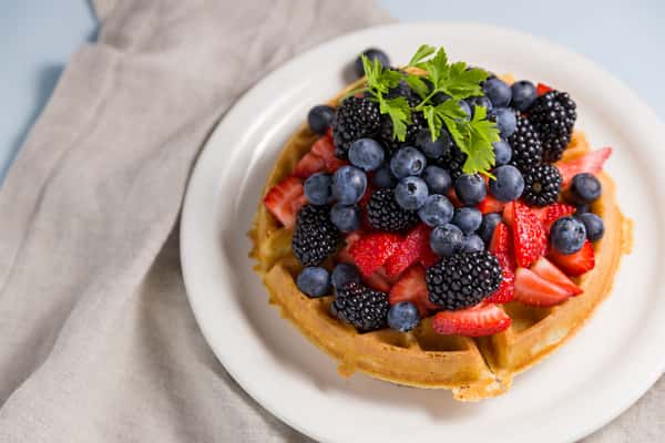 waffle with fruit