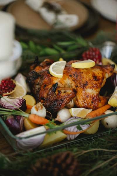 Fully prepared turkey.