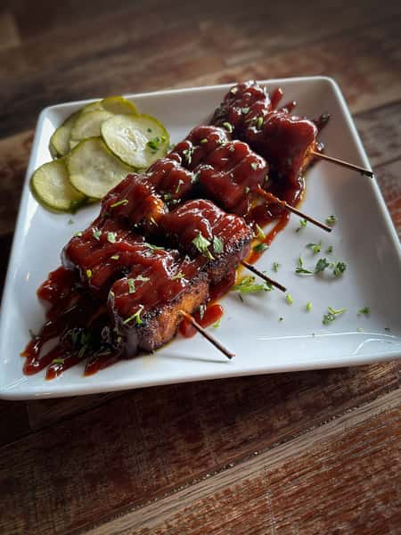 BBQ Pork Belly Skewers