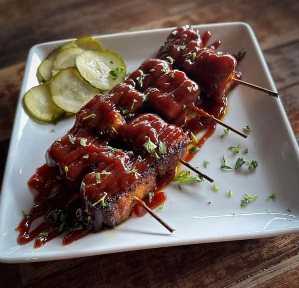 BBQ Pork Belly Skewers