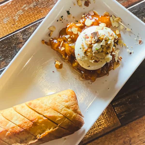 Burratta & Bread with Apricot Conserva