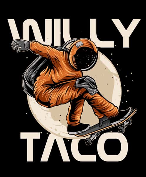 Willy Taco skateboarder graphic