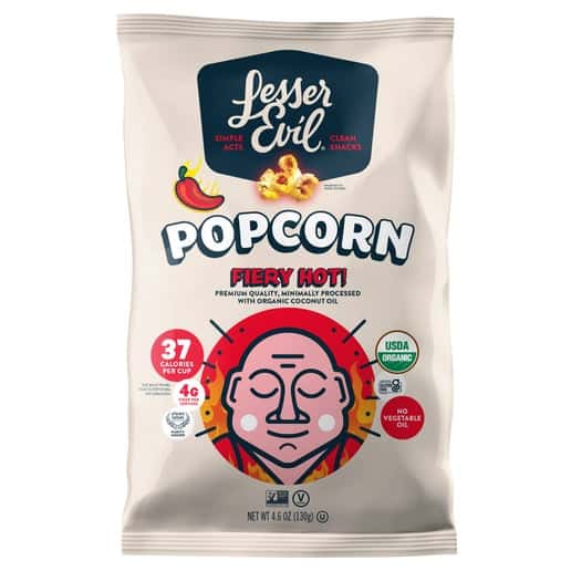 Lesser Evil Organic Popcorn Fiery Hot