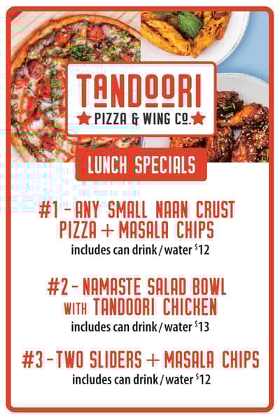 2 Sliders w/ Masala Chips and Drink Lunch Special