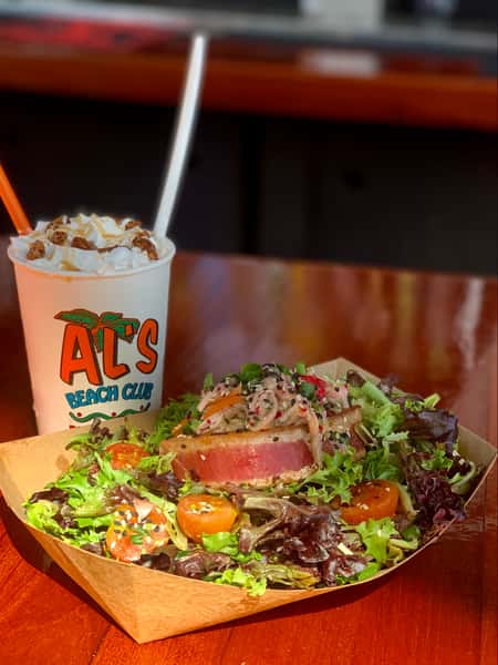 Tuna Salad and Milkshake