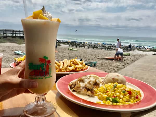 Mango Crushed Colada with Dinner