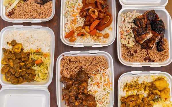 Assortment of Jamaican dishes