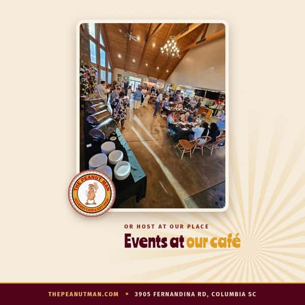 Event with buffet line at The Peanut Man café