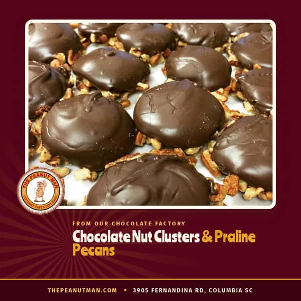 Chocolate nut clusters & praline pecans