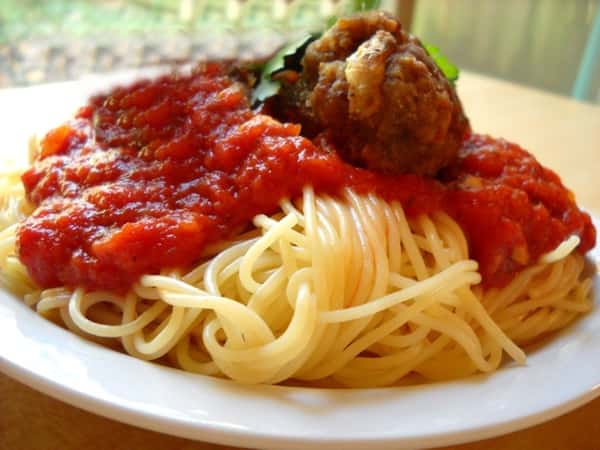 Spaghetti Marinara & Meatball
