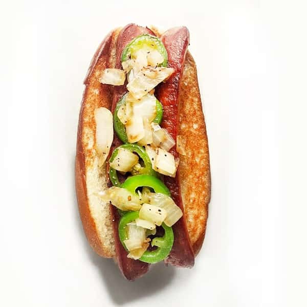 Grilled Onion & Jalapeño Dog