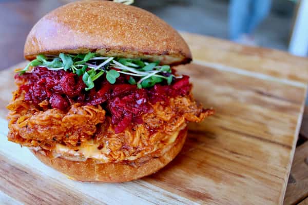 Fat Beet Hot Chicken Sandwich