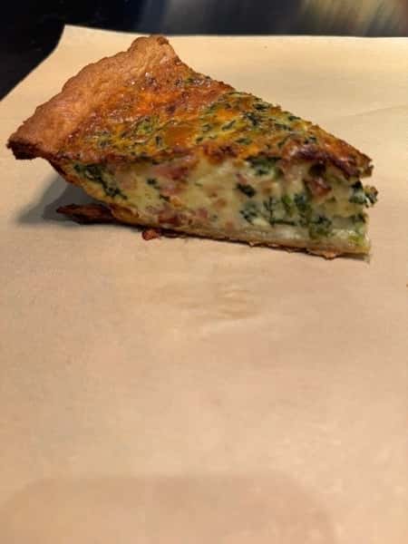 Bacon Spinach Fontina Quiche Slice