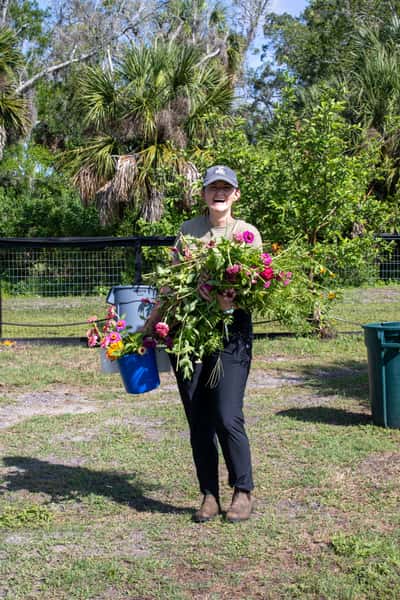 emma with flowers