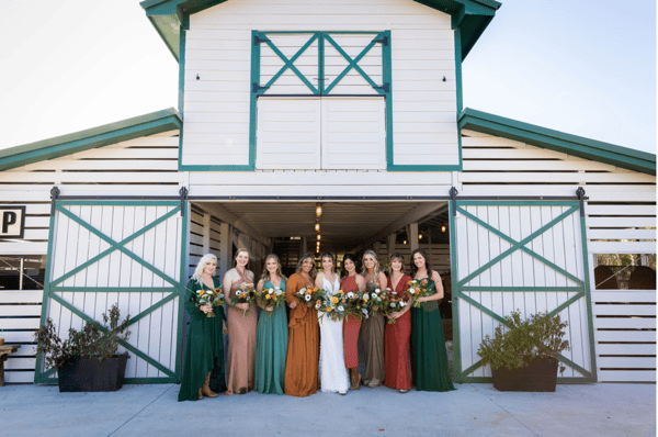Wedding Picture in front of Coop Barn